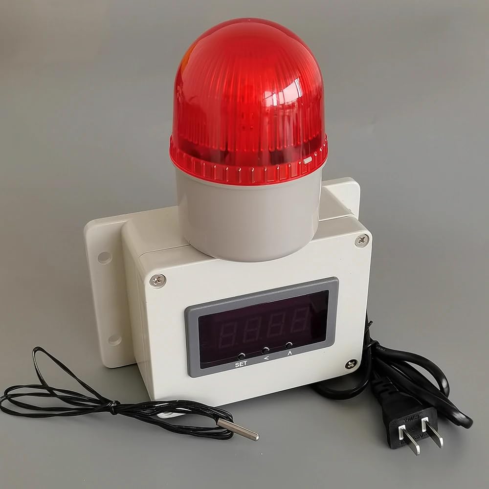 Termómetro Electrónico de Inducción Industrial, Termómetro Digital con Alarma de Temperatura de 90dB -30-200 °C