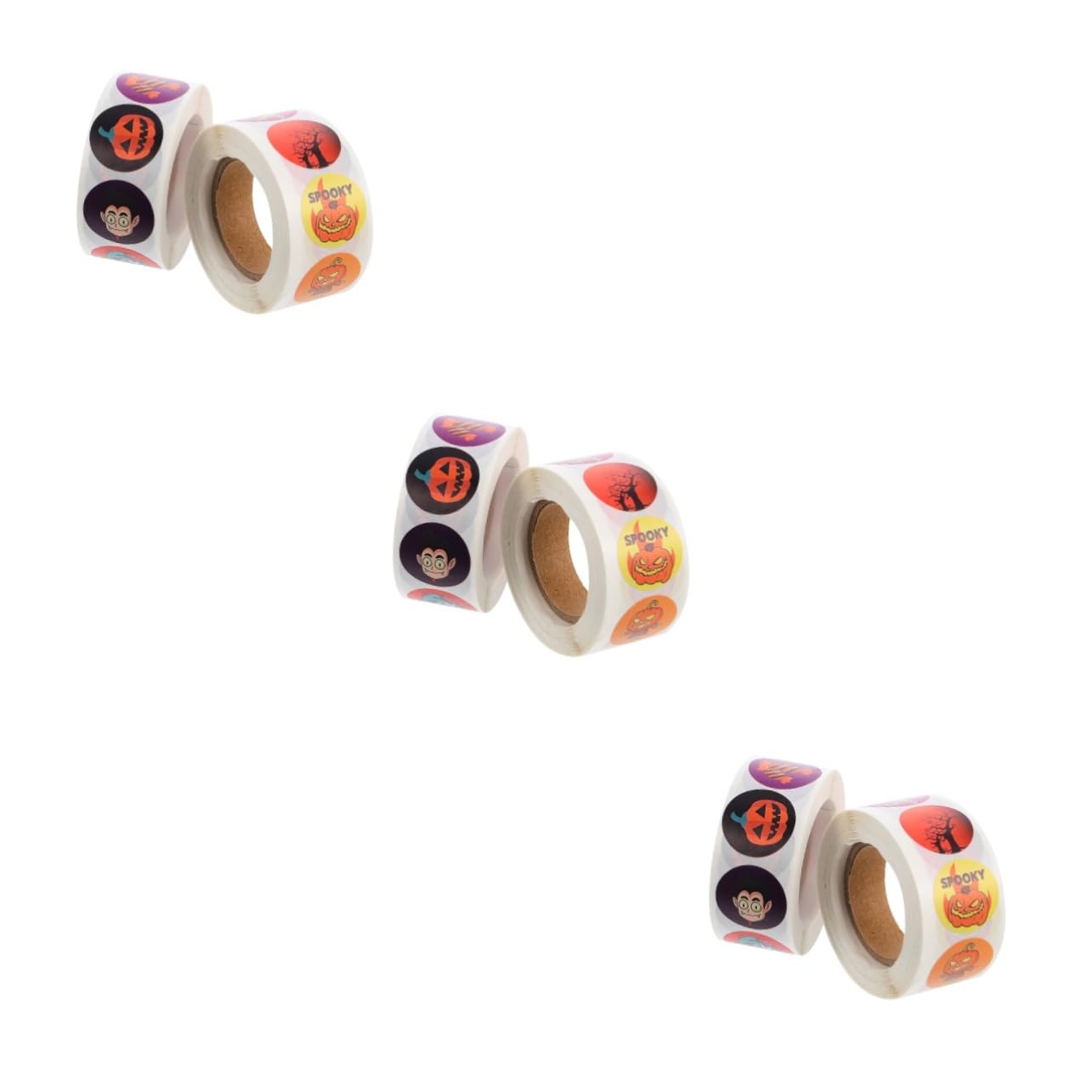 Autocollants d'Halloween Jack-O'-Lanterne NUOBESTY : 6 Rouleaux de Gommettes pour Décoration