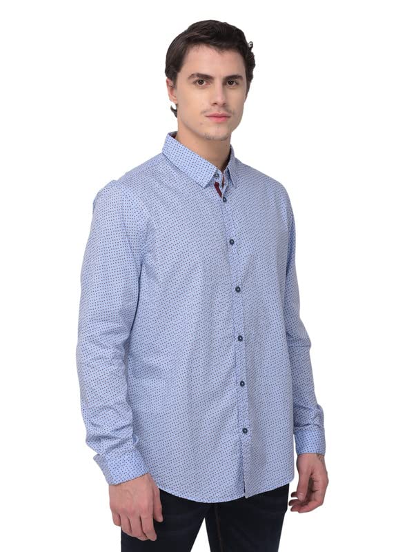 Image of Woodland Mens Cotton Printed Casual Regular Fit Full Sleeves Shirt