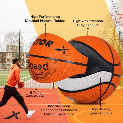 Image of Vector X BB-22 Basketball Shoes with Synthetic Leather+ Breathable Mesh Upper |Walking |Playing|Casual |Comfortable Lace-Up Sports Shoe | Footwear for Adult, Men & Boys Girls