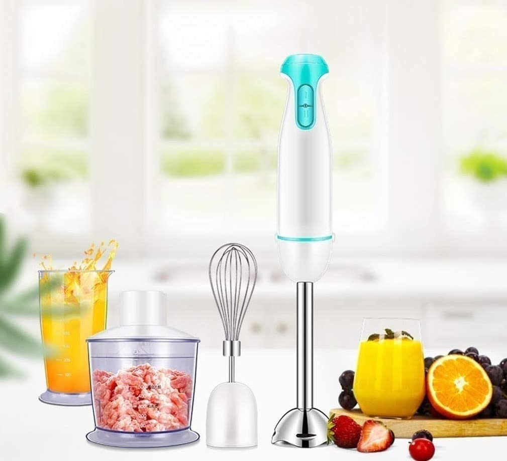Blender ręczny zanurzeniowy, ręczny blender ręczny wielofunkcyjny 3 w 1, pojemnik 700 ml, ostrza ze stali nierdzewnej, młynek do żywności dla niemowląt, koktajli i zup