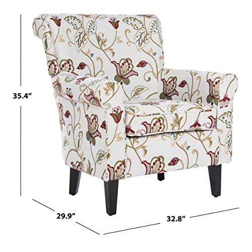 Safavieh Mercer Collection Margaret Ivory Floral Cotton Club Chair #TOP4