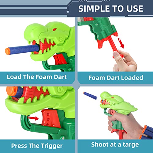 Dinosaur Soft Bullet Gun,Dino Blasters With 40 Soft Foam Darts, Shooting Game Kids Birthday Xmas Gifts For Kids Toddlers Age 3-5, Boys And Girls 6-12 Year Old #TOP4