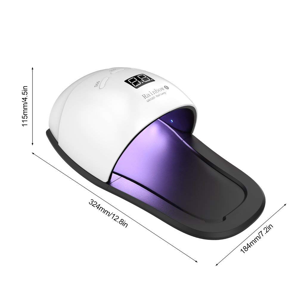 Ruihua 2 w 1 suszarka do paznokci UV / LED 48 W lampa do paznokci nowa wersja do utwardzania paznokci u stóp i paznokci, profesjonalne szybkie utwardzanie paznokci LED (brytyjska wtyczka)