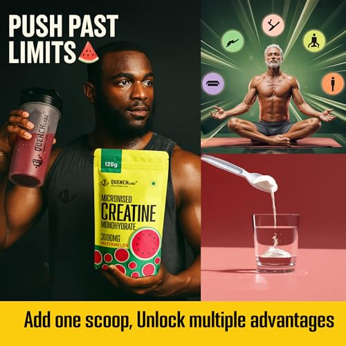 Image of Creatine Powder 3000 mg | Mircronized Creatine Monohydrate | Creatine Monohydrate 120g (Pack of 3) for For Lean Pump and Volumization | Gym Supplement for Men for Pump and Strenght - Watermelon Powder - 120 Servings