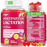 Lactation Supplement, Postpartum Lactation Support Gummies for Breastfeeding, with Milk Thistle and Postnatal Vitamins As Breast Milk Supply Booster, Recovery, Hair Growth, 60 Count Sugar Free & Vegan