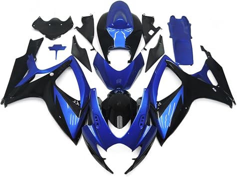 Blue Black Injection Fairings ABS Plastic Fit for Suzuki GSXR 600 750 06 07 GSXR600 GSXR750 2006 2007 K6 Fairing Motorcycle Bodywork Cover Kit