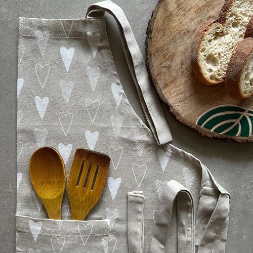 Image of Oak & Lily 100% Cotton Kitchen Apron | Fully washable with large front pocket | European quality | Made for Indian sizes