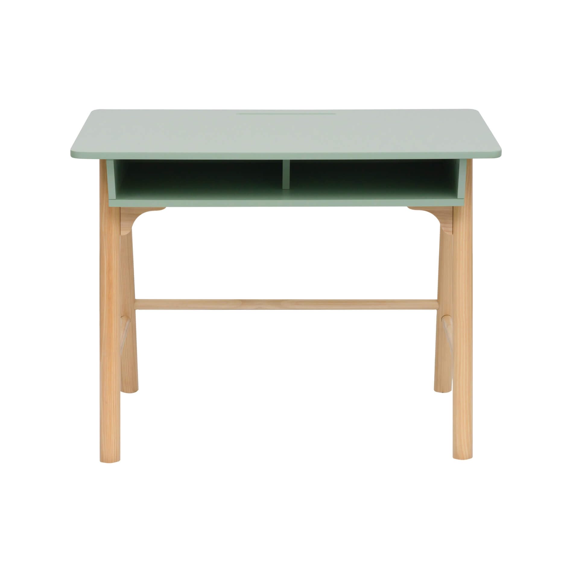 Rebecca Mobili Bureau Montessori, Table pour Chambre d'enfant, Vert d'eau Marron, MDF Pin, avec Compartiment de Rangement, Stable - Dimensions HxLxP : 70 x 90 x 50 cm - Art. RE7136