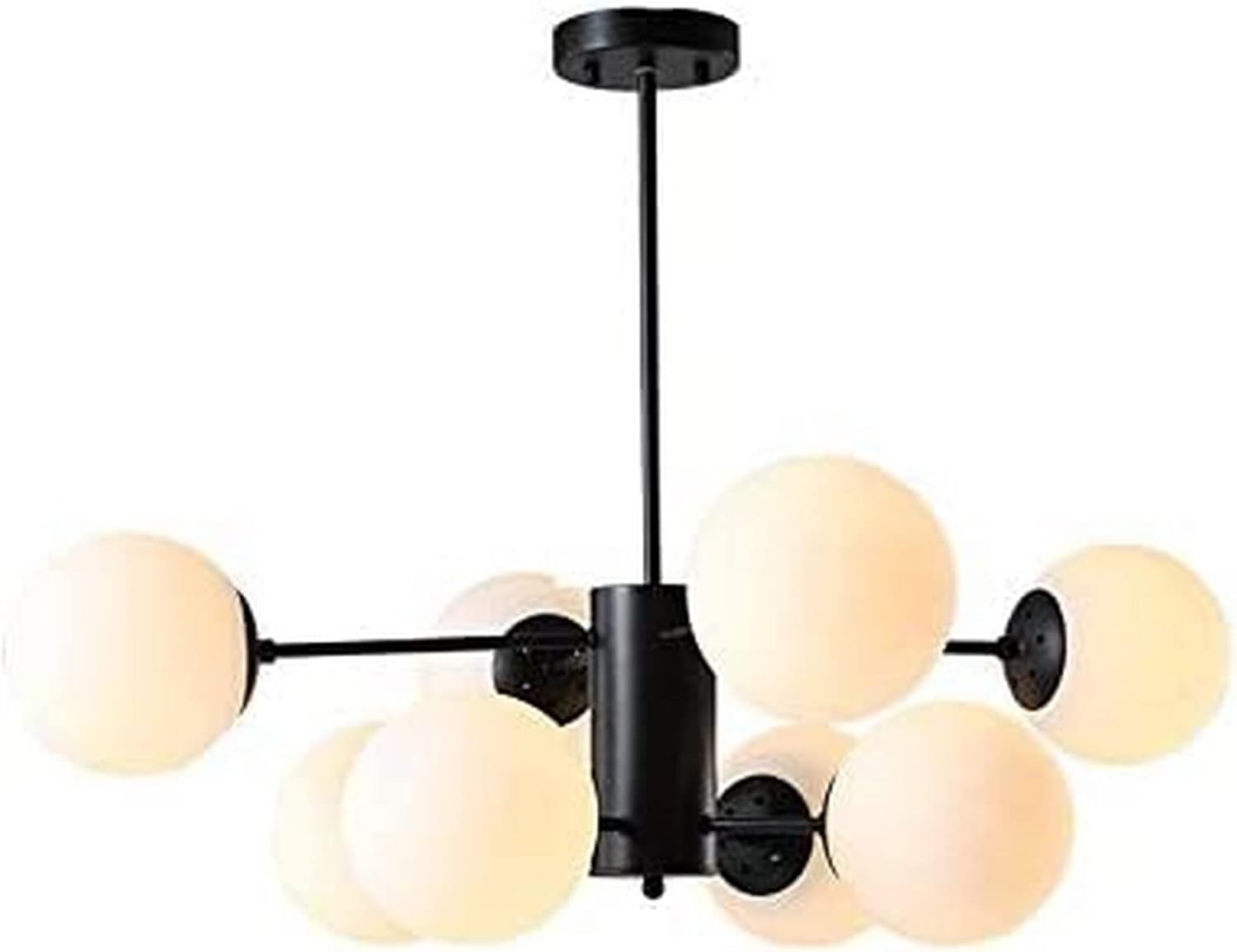 Lampa wisząca LED żyrandol lampa sufitowa żyrandol 12 lamp nowoczesne metalowe lampy sufitowe z białym szklanym kloszem