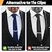 DOPENSPI 3PCS Tie Chain for Men, Fashion Tie Chain Necktie Clips Gold Silver Black Ties Bar Necktie Chains for Men Mens Accessories with Ring Clasps Ties Clips Link Chains for Business Wedding Suits