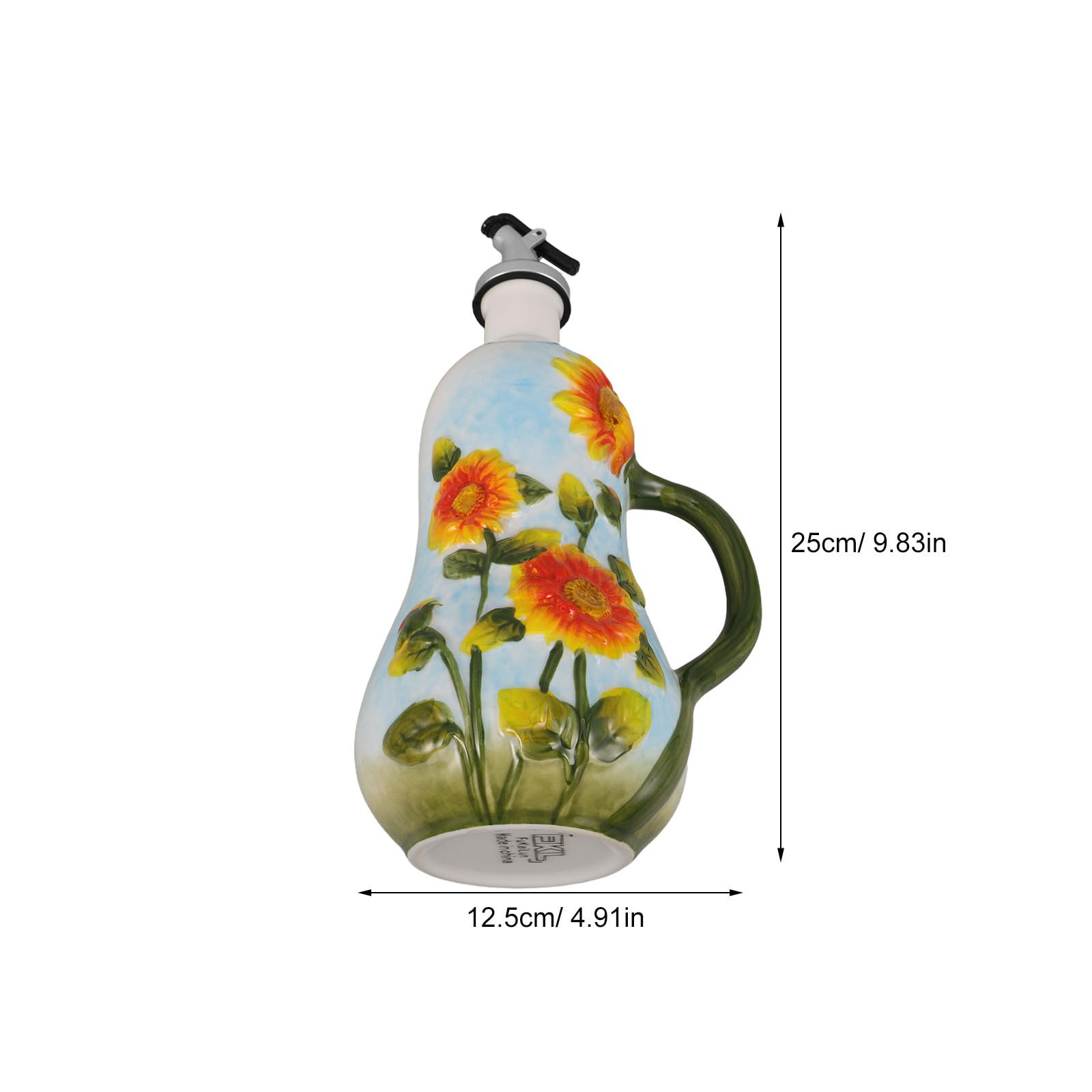 Operitacx Botella Dispensadora de Aceite de Oliva de Cerámica con Diseño Europeo Elegante y Capacidad de 600ml, Fácil de Limpiar y Reutilizable para Cocina y Comedor