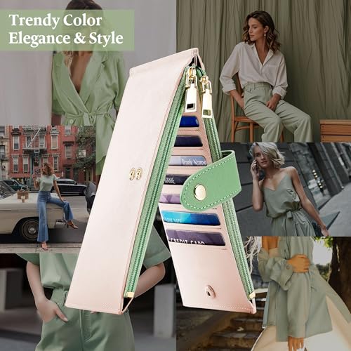 Image of Travelambo RFID Wallet Women Bifold Multi Card Wallet Case with Zipper Pocke Credit Card Holder for Women