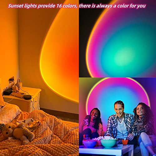 Xoddi Sunset Lamp Projector Led Lights With App Remote, 16 Colors Night Light 360° Rotation Rainbow Lights Sunset Light Projection Lamp For Aesthetic Room Decor And Bedroom Decor Gifts For Women #TOP2