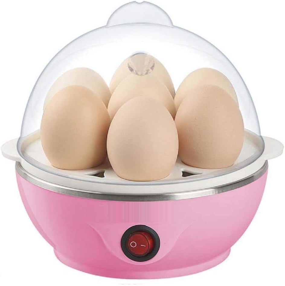 DEEJET egg boiler machine Electric Automatic Off 7 Egg Poacher Mini Boiler for Steaming, Cooking Boiling Frying, Multi function 2 in 1 Egg Boiling Steamer Egg Pan Egg Cooker (A3)