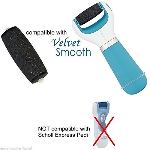 4 Extra Coarse Replacement Pedi Roller Foot File Callus Remover Replacement Heads Compatible Battery Operated (MPCR-101) Scholl Velvet Smooth Skin by Majestik+ - Image 4
