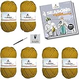 myboshi samt maschenprobe Lieferumfang: 6x50gr Myboshi No.1 Orginal + 1 Buch Myboshi 4 Seasons ( Hardcover 196 Seiten, über 30 verschiedene detailierte Anleitungen ) + Hähelnadel 6,0mm