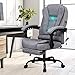 ELFORDSON Massage Office Chair for Home Office, Desk Chair 77 cm High Back 150° Recliner Tilt Function Padded Swivel Fabric, Grey ELFORDSON Massage Office Chair for Home Office, Desk Chair 77 cm High Back 150° Recliner Tilt Function Padded Swivel Fabric, Grey