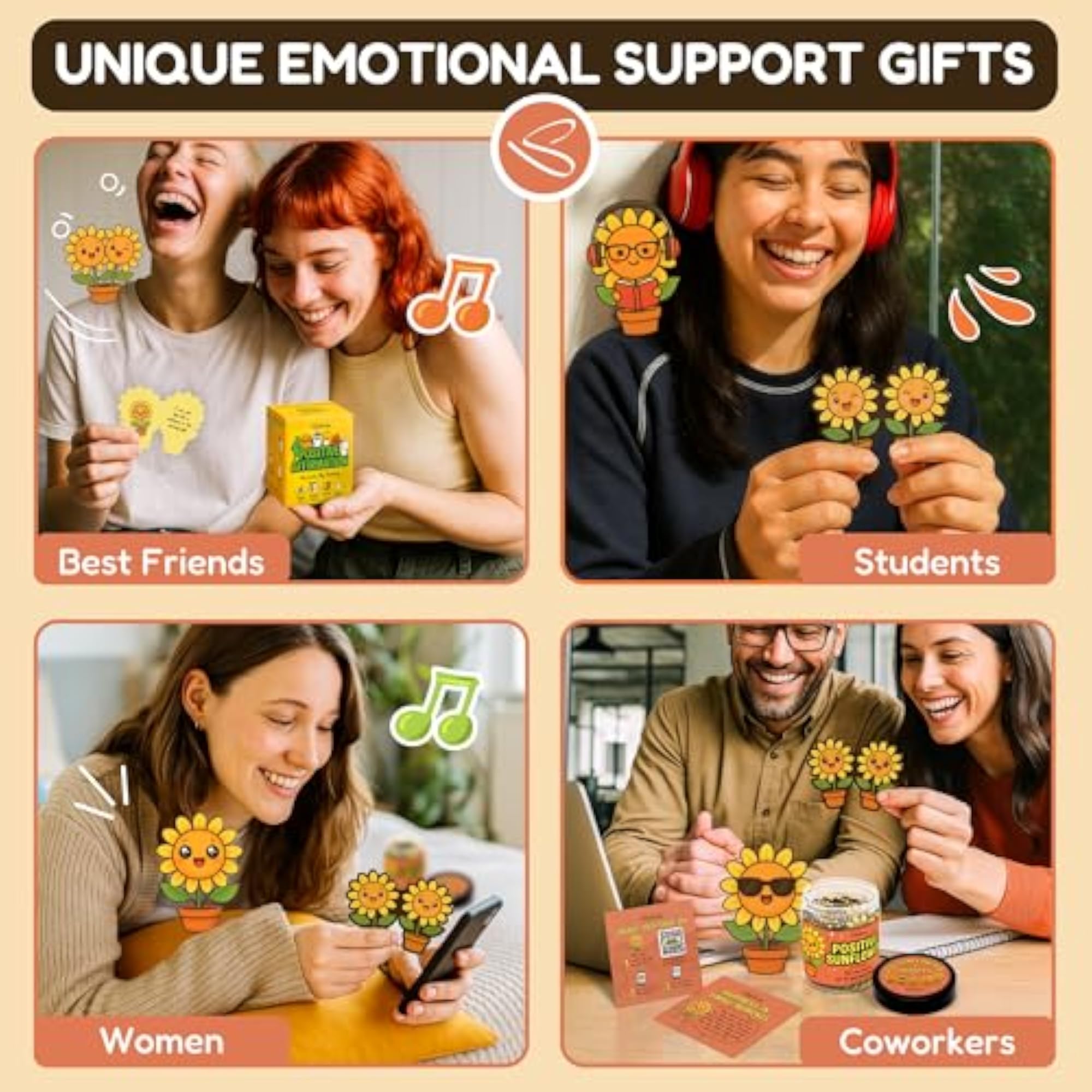 Positive Sunflower Support Jar (Cute version)
