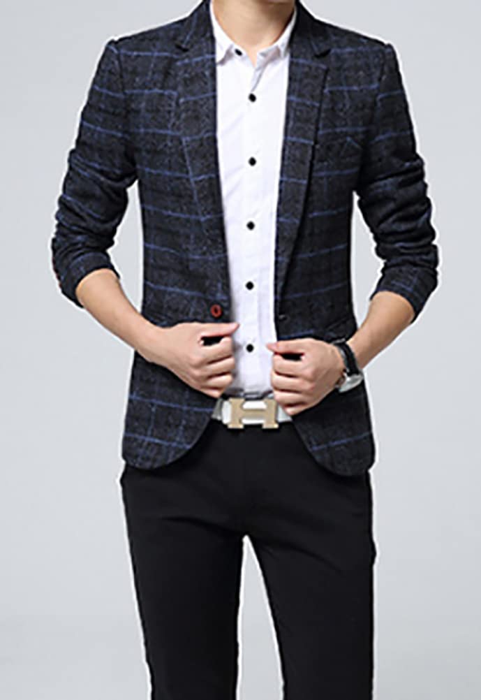 Giacca Uomo Casual A Quadri Vestito da Cerimonia Uomo Moda Giacca Uomo Elegante Primaverile Abito da Sposo Uomo Cappotto Uomo Corto Elegante Blazer Uomini Casual Giacche