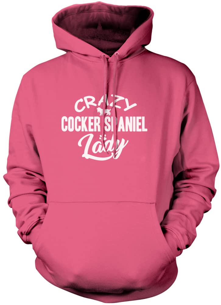 Hotscamp Boys Pink Crazy Cocker Spaniel Lady Unisex Hoodie - Medium