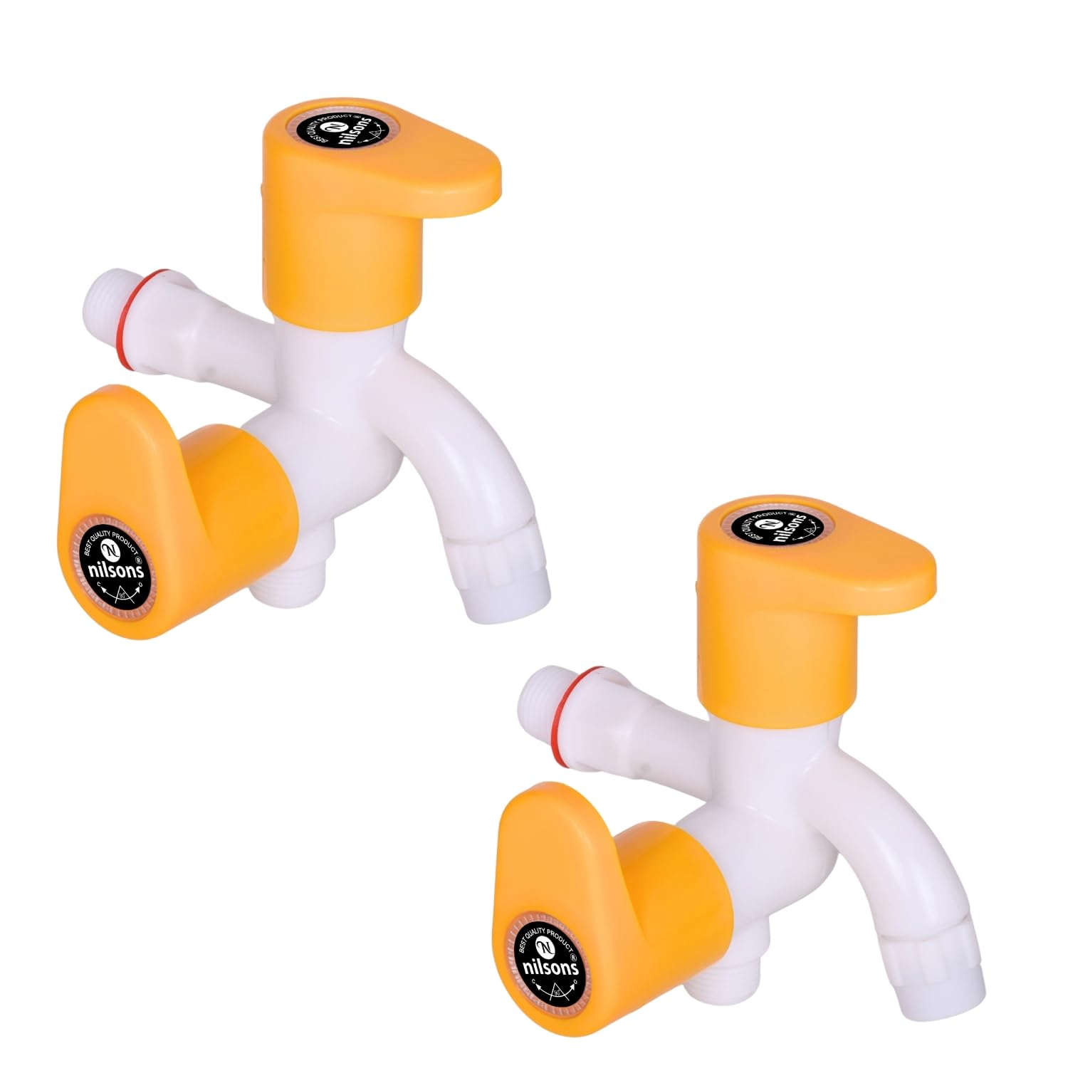 Nilsons Royal Yellow 2-Way Bib Cock Tap | Dual Outlet Plastic Water Tap for Washing Machine, Bathroom, Garden, Utility | Wall Mounted | Leakproof | Rust-Free | Unbreakable Body | ½ Inch Pipe Fit-image-45