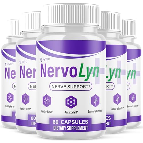 (5 Pack) NervoLyn Capsules Official Nervo Lyn Supplement Pills with All Natural Ingredients NervoLyn Advanced Formula Nerve Support Supplement with Premium Vitamins for Women & Men (300 Capsules)