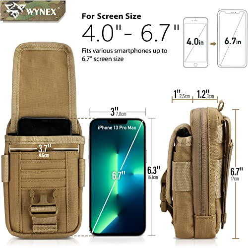 Image of WYNEX Tactical Phone Pouch Molle, EDC Phone Holster, Small Admim Pouch