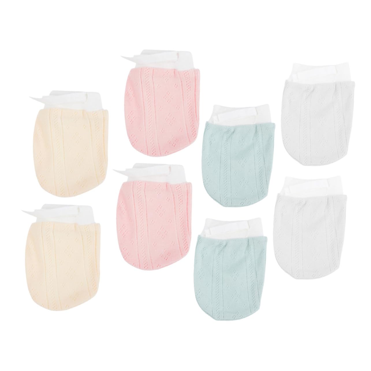 CONGARTENO Newborn Mittens 4 Pairs Breathable Baby Gloves No Scratch Mittens for Girls Soft Fabric