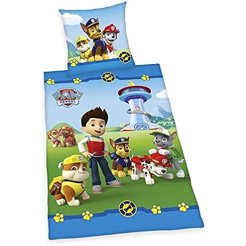 Herding PAW PATROL Bedding Set, Reversible Motif, Duvet Cover 135 x 200 cm, Pillow Case 80 x 80 cm, Cotton/Renforcé Cover