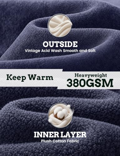 Image of FAIABLE Womens Oversized Acid Wash Hoodie Unisex Heavyweight Fleece Cotton Hoodies Vintage Washed Sweatshirt for Women