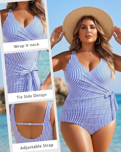 Image of Plus Size One Piece Swimsuits- Tummy Control Full Coverage Bathing Suits