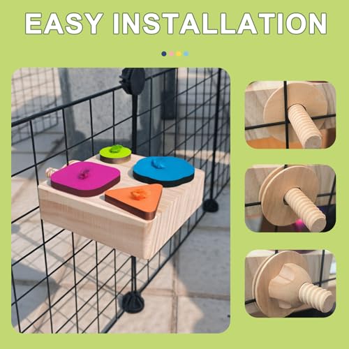 Image of Wooden Parakeet Toys,Bird Foraging Toys,Bird Training Interactive Toys,Parrot Intelligence Toy,Bird Perches Stand,Bird Cage Accessories for Parrots for Medium /Small Size, Parrot.
