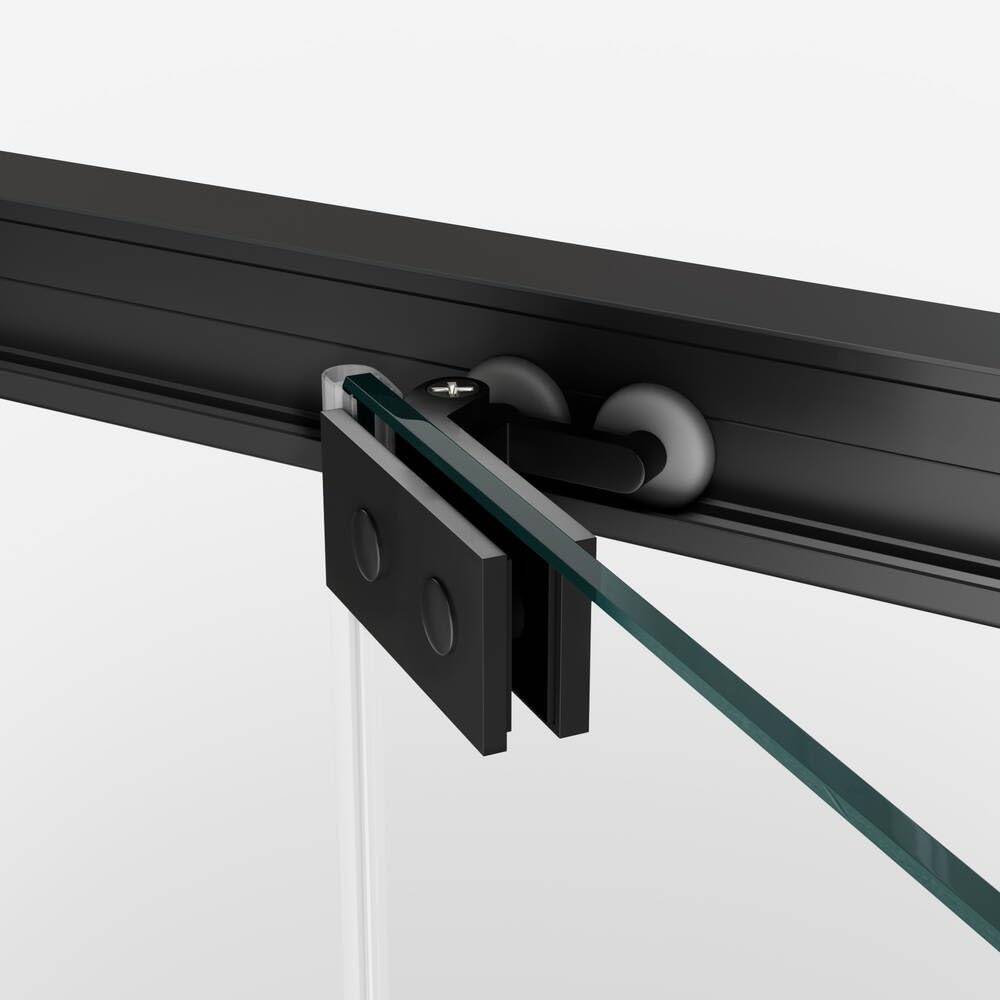 GME - Mampara Ducha Negra Frontal 1 Puerta Corredera Plegable 115cm | Mampara de Cristal con Ancho Adaptable, Perfilería de Aluminio con 195cm de Altura y Cristal Templado Antical 6mm