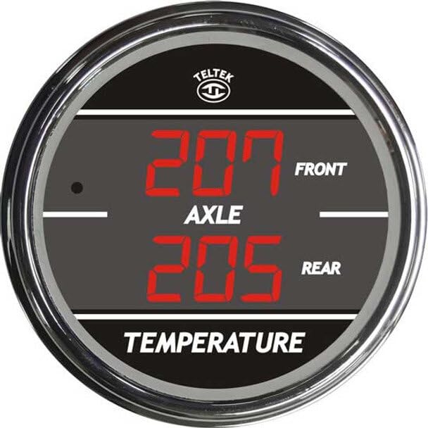 Replacement for Kenworth W900B Year 2013 RED Digital Dual Display FRONTREAR AXLE Temperature Gauge 100-300 Degrees F by Technical Precision