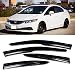 VXMOTOR 2012-2015 Honda Civic Sedan Mugen II Style Window Visors Rain Guard Defector 4DR 2012 2013 2014 2015