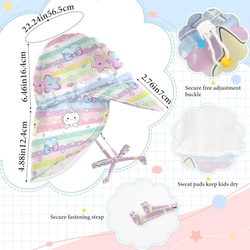 Bow Star Cartoon Infant Sunhat Toddler Boy Bucket Hat Toddler Girl UPF 50 Adjustable Traveling Camping4