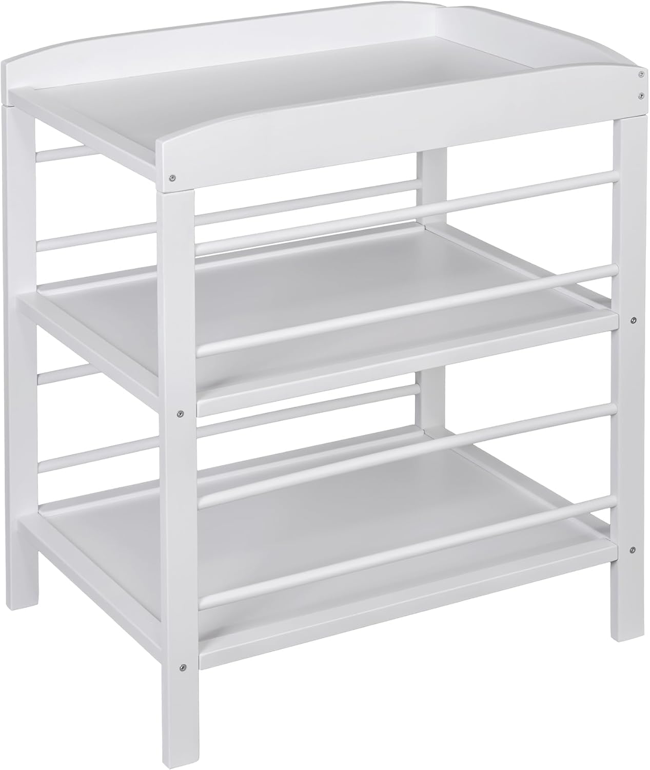 Wickelkommode NILS aus Buche – Weiß – mit Rollen – 75×55×84 cm