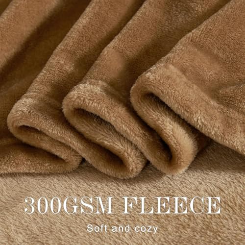 Image of Amazing Super Soft Double Bed Woollen Quilt Cover, 310TC Warm Duvet Cover, Woolen Duvet Cover /Rajai Cover /Blanket Cover /Quilt Cover King Size=90x100 Inches, Winter Blanket Cover (Brown)