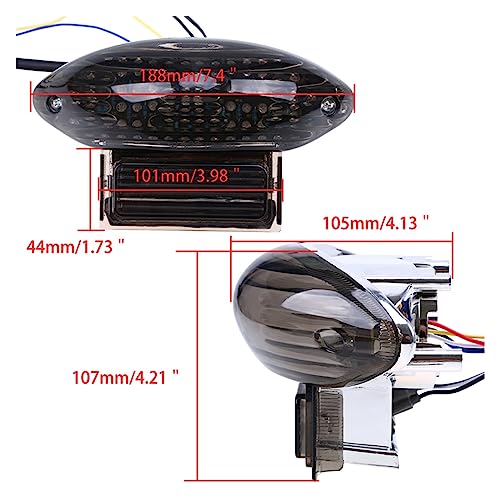 Clignotant moto fumé LED avec feu de frein intégré pour Hayabusa GSX1300R 1999-2007