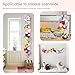 POVETIRE 2Pcs Stuffed Animal Storage Chain, 80 Inch Elastic Band Hanging Storage, White Cotton Stuffed Animal Display for Bedroom Nursery Corner Curtain Rod