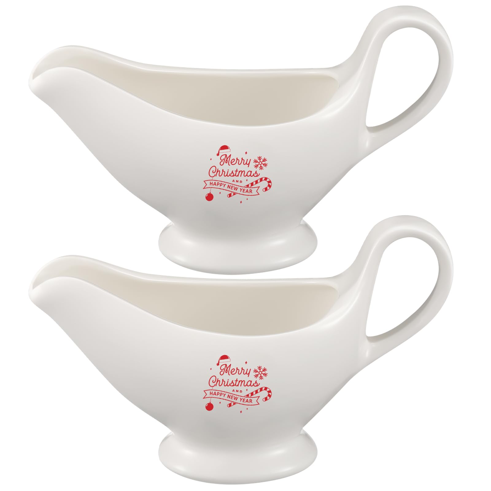Amazon.com | Bokon 2 Pack Christmas White Gravy Boat 8 oz Sauce