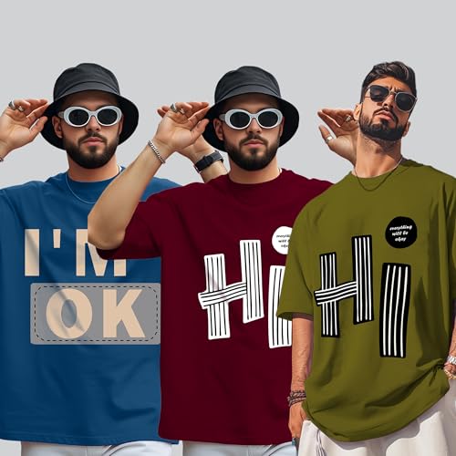 Image of AUSK Oversized T-Shirts || Printed Loose Fit Half Sleeve Tshirt for Mens