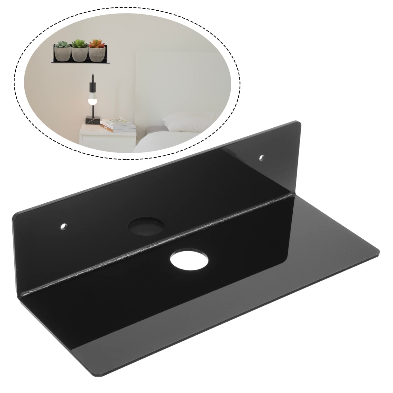 SHINEOFI 3piezas Estante De Exhibición De Pared Acrílico Estante Flotante para Sala De Baño Cocina Sin Tornillos