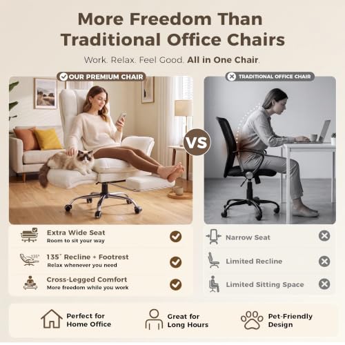 Image of Big and Tall Office Chair, Flip Armrests for Pets & Cross Legged Sitting
