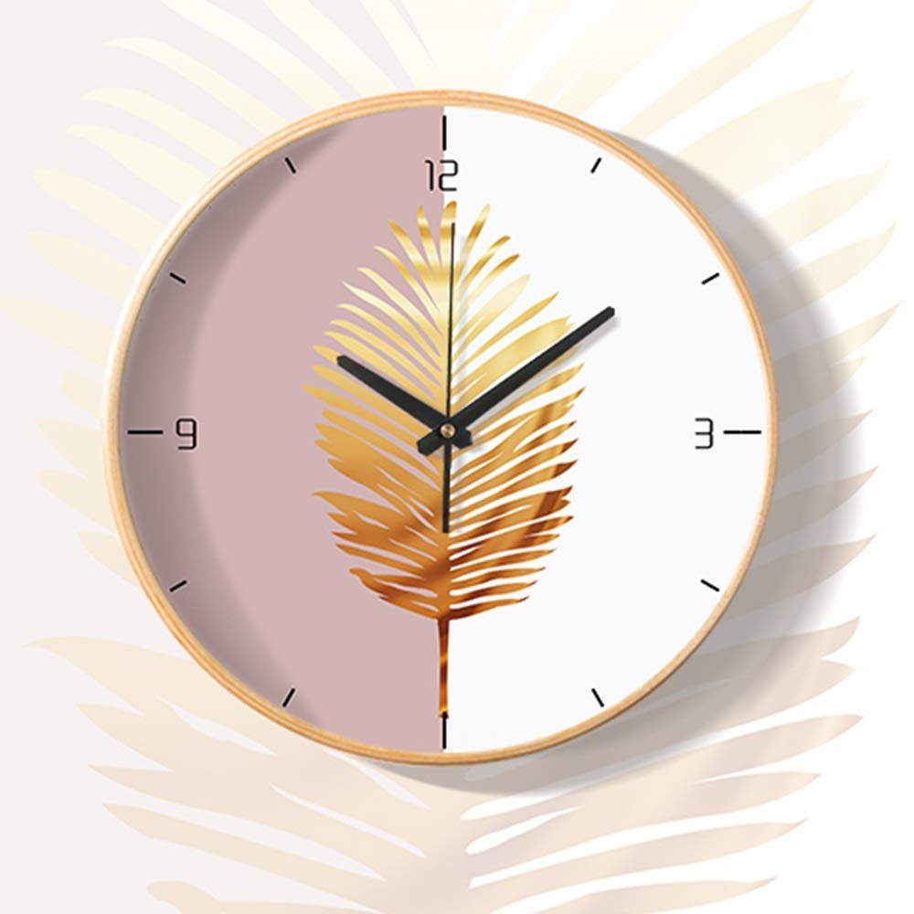 Horloge murale salon bois massif rose 30x30 design simple