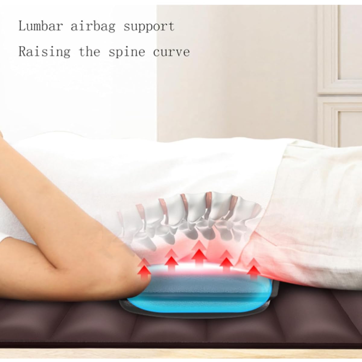 Esterilla de masaje de cuerpo completo con almohadillas térmicas ajustables, almohadilla masajeadora de espalda para relajación de los músculos del cuello y la espalda, diseño portátil y plegable