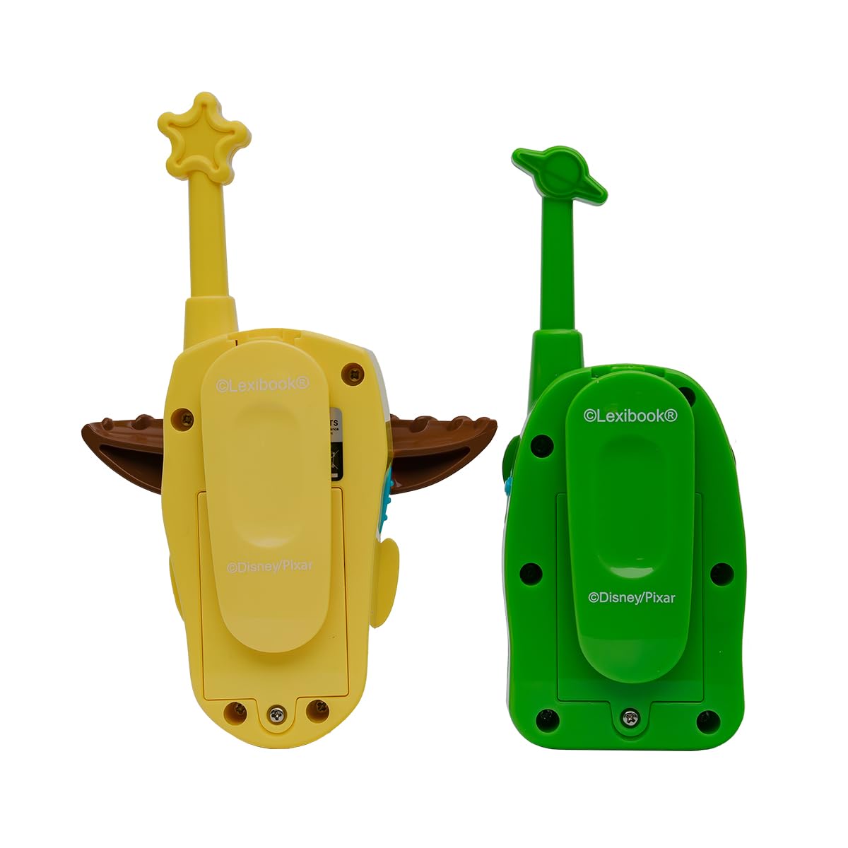 Lexibook, Disney Toy Story Walkie-Talkie 3D, Design Buzz Lightyear e Woody, Portata Fino a 500 m, Doppi canali, Clip da Cintura, Verde/Giallo, TW18TSLXB