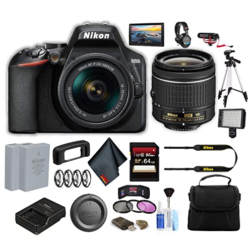 Cámara DSLR Nikon D3500 con lente 18-55mm y accesorios