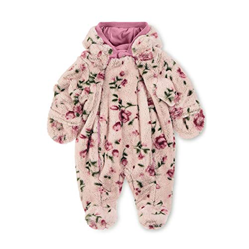 Sterntaler Flauschiger Overall für Mädchen mit Kapuze und Blumen-Motiv, Alter: 4-5 Monate, Größe: 62, Helllila